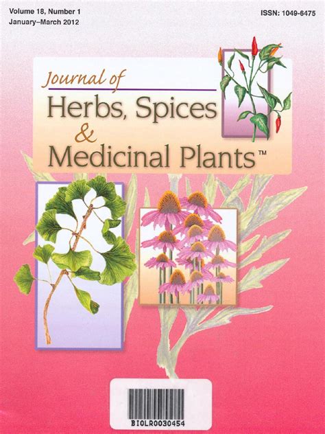 Journal of Herbs, Spices & Medicinal Plants - Taylor & Francis