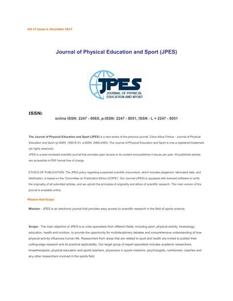 Journal of Physical Education - ResearchGate