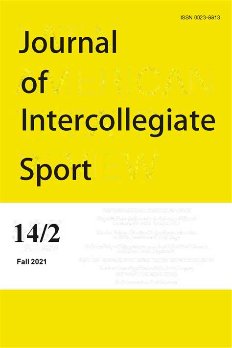 Burton LJ, Welty-peachey J. Transition of the Journal of Intercollegiate Sport. Journal of Intercollegiate Sport. 2019;12(1):1. doi: 10.17161/jis.v12i1.11639 . 