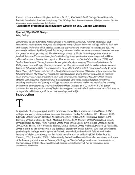 Journal of issues in intercollegiate athletics. Journal of Issues in Intercollegiate Athletics, 2021, 14, 574-598 574 ... Intercollegiate athletics is a multi-billion dollar segment of the sport industry. While no college sport brings in as much revenue and attracts more media attention than football, this sport also 