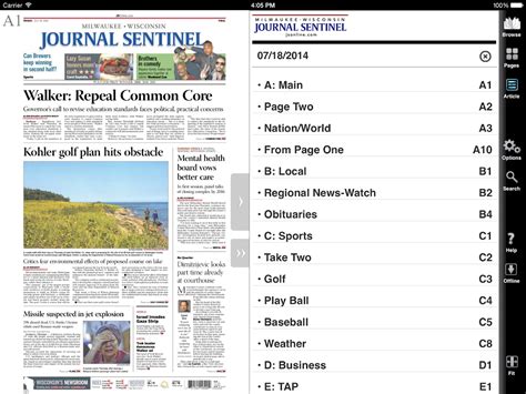 Journal sentinel online. Milwaukee Journal Sentinel - 2024-01-24. Harris off on GOP role to reinstate ban. College entry assured for some. Ban bill author: 14 weeks long enough. Teen killed in Milwaukee shooting. Food stamp suspect pleads guilty to felony. Racist incident reported outside UW-Whitewater dorm. 