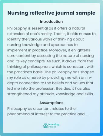 Journals Of Reflective Nursing Examples