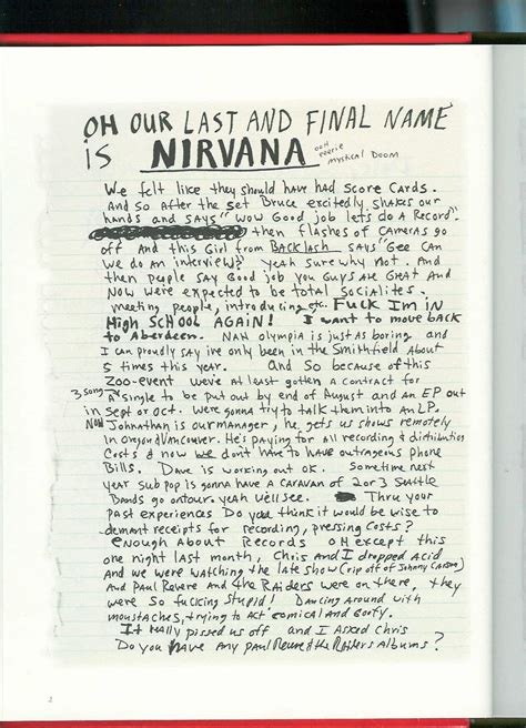 Read Online Journals By Kurt Cobain
