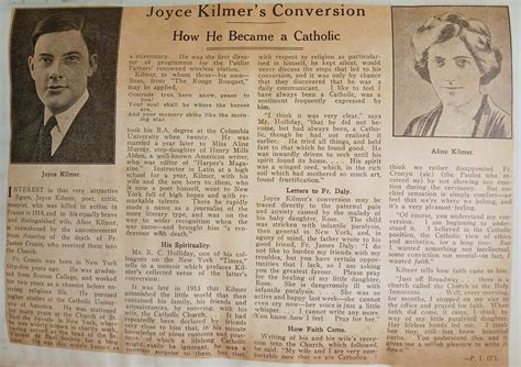 Joyce Kilmer &ndash; Poet, Journalist, Soldier, Knight of Columbus