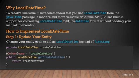 Jpa datetime. .  I'm simply trying to save the current Date into a DateTime column into a ...