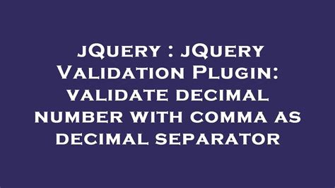 Jquery 2 decimal places validation. hide,jquery.  For issues with plugins, a...