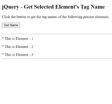 Jquery Get Element By Name