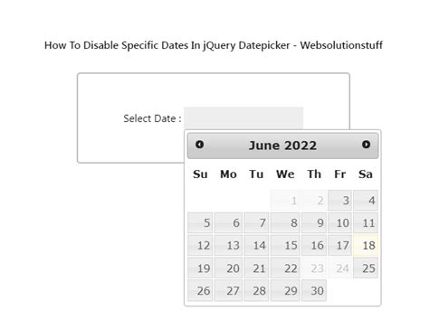 Jquery datepicker disable days.  Mar 24, 2022 · In this post, I will shar...