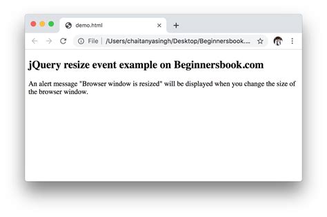 Jquery resize event. resize( eventData, handler ), use .  I’ll walk you thr...