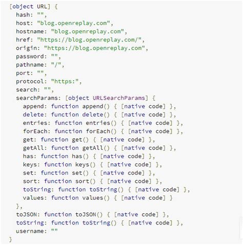 Js url object.  You The URL() constructor returns a newly created URL ...