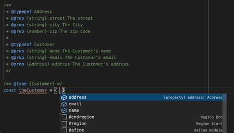 Jsdoc link to class property.  @this is used to define which object this refers ...