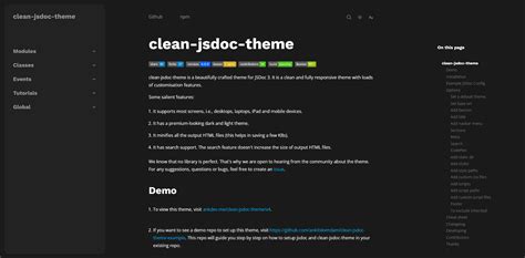 Jsdoc templates.  This theme/template looks and feels like a premium theme/template.  Note: An...