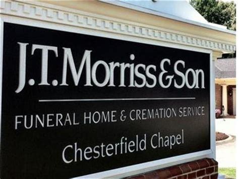 Jt morris funeral home. Visit website. J. T. Morriss & Son 103 S Adams Street Petersburg, VA 23803. Claim this funeral home. 