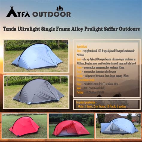 Jual tenda camping prolight tenda ultralight single frame …