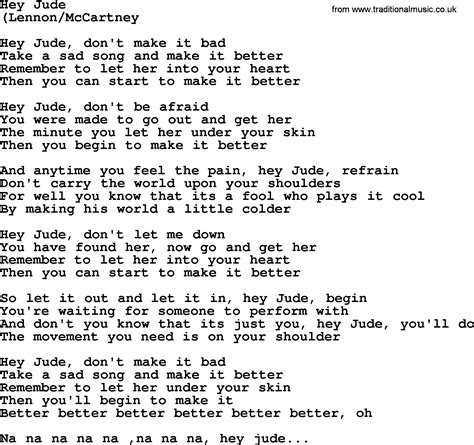 Jude hey lyrics. Things To Know About Jude hey lyrics. 