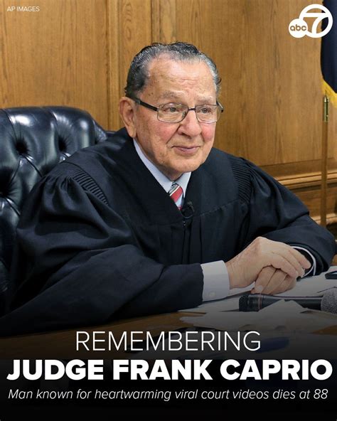 Judge frank caprio death. .  PROVIDENCE, Rhode Island -- A funeral was held...