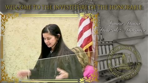Investiture of the Honorable Laura Gonzalez-Marques, County Court Judge . Login.. 