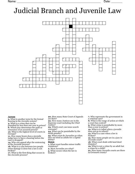 many terms related to the legislative branch are included in this puzzle which can also be used as a study guide for the terms... Log In Join. Cart is empty. ... Legislative and Judicial branches of the government crossword puzzles. 3. Products. ... Answer Key. N/A. Teaching Duration. N/A.