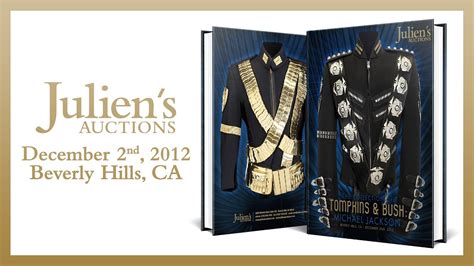 Juliens auction. Consign with Julien's. Bid Online. Buy catalogues. Register to Bid. Instagram Feed Follow Us. Bid Now Online. Explore lots in our upcoming auctions. Sold at Auction. Browse some of our recent auction results and record-breaking historic sales. MICHAEL JACKSON MOTOWN 25 STAGE WORN GLOVE . Estimate $40,000 - … 