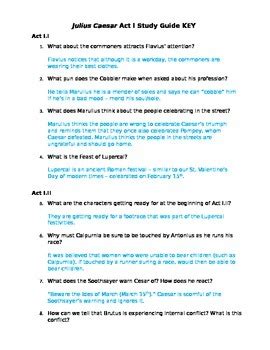 Julius Caesar Act 1 Reading And Study Guide