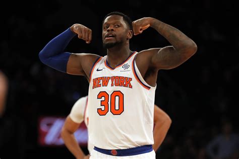 Juluis randle. The New York Knicks are biding their time until a new diagnosis on Julius Randle's injury after the two-time All-Star left Saturday's win over the Miami Heat early. 