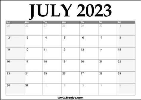 July 2023 Calendar Template Free Printable Calendar Compass PELAJARAN