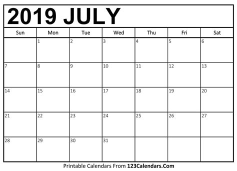 July 4 2018 Calendar