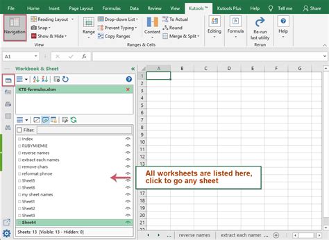 Jump / Navigate to Specific Worksheet in Excel View List of Sheets