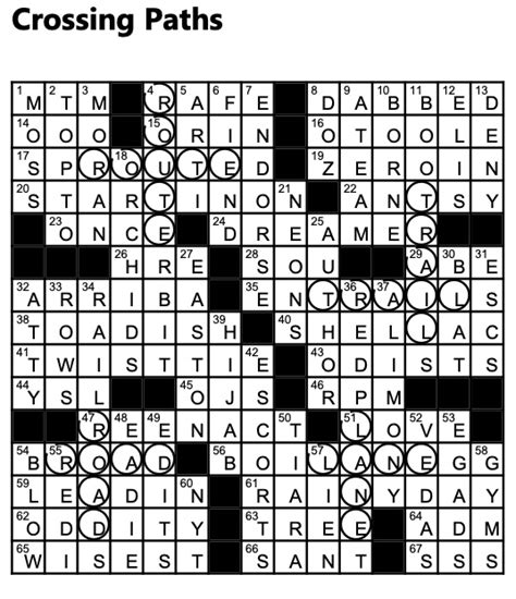 Jump Shots Paths Crossword