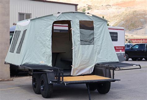 Tent Trailer. All Jumping Jack Trailers are easy to set up TENT TRAILERS. In less than five minutes, convert from the heavy-duty toy hauler to a spacious and durable tent. Comfortable beds, superior head-room, seven large windows, and interior table are some of the features that combine with multiple accessories for camping with ease and ...