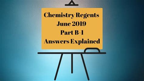 June 2019 Chemistry Regents #46-50. Highlight to reveal answers and explanations . Questions 1-5 Questions 6-10 Questions 11-15 Questions 16-20 Questions 21-25 .... 