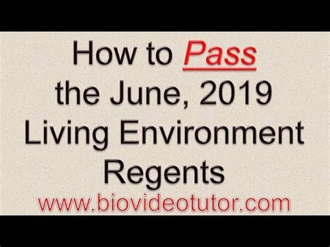 Notice to Teachers: June 2019 Regents Examination in Living Environment, Chinese Edition, only, Questions 61, 63 and 80, only (54 KB) January 2019 Regents Examination in Living Environment Regular size version (296 KB) Large type version (1.09 MB) Scoring Key and Rating Guide (79 KB) Scoring Key (Excel version) (21 KB) Conversion Chart. 