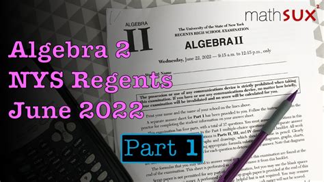 Algebra II Rating Guide - Jan. '20 [2] Mechanics of Rating The following procedures are to be followed for scoring student answer papers for the Regents Examination in Algebra II. More detailed information about scoring is provided in the publication Information Booklet for Scoring the Regents Examination in Algebra II.. 