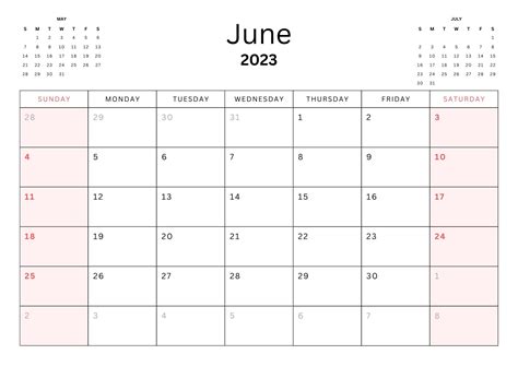June 2023 Printable Calendar Customize and Print