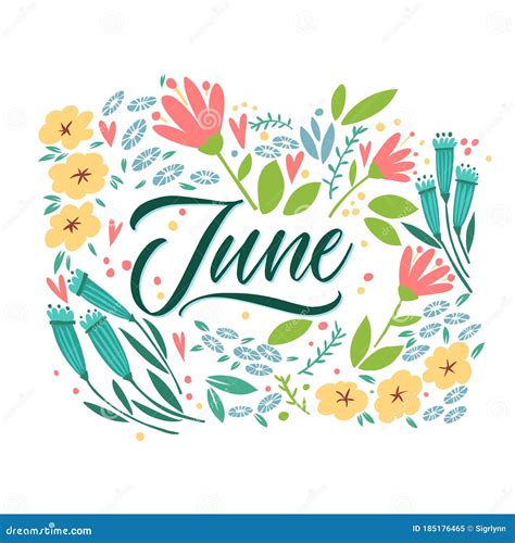 June Hand Drawn Vector Lettering for Your Designs. Lettering with