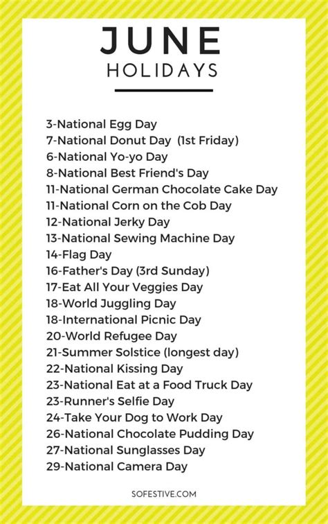 June Holidays & National Days 2024 Calendar