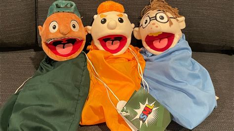 Brand: Juniper. Line: SML. Type: Plush Puppet. 1) Cody. 2) Junior. 3) Joseph. Condition: New. Plastic packaging has tears (shown in photos), but Puppets and Puppet Fabric ….