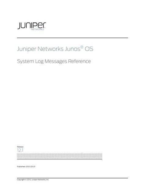 Juniper show system syslog. 1R4.  Each Junos OS system log message belongs to a message categ...