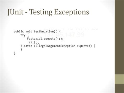 Junit for method throwing exception.  junit 4.  Learn how to intentionally trigger exceptions in...