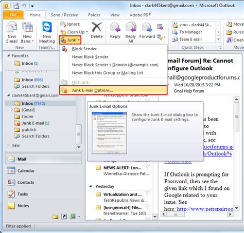 Junk Email Log - Microsoft: Office - Tek-Tips