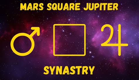 Jupiter square mars synastry. Feb 5, 2021 · Sometimes, the differences are too great and the partners have to separate, but there is still a good amount learned from the Lilith conjunct Jupiter synastry aspect. Lilith conjunct Saturn synastry: The Lilith conjunct Saturn synastry aspect can be dark and difficult. Saturn is all about structure and order, while Lilith is freedom and taboos. 
