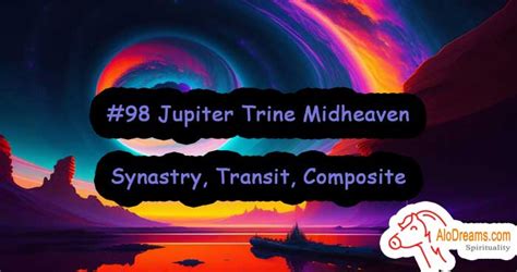 Jupiter trine midheaven transit. Pluto Trine Midheaven Natal. Being born with Pluto in a trine aspect with your Midheaven, you have a powerful drive and determination to follow your core purpose and whatever is most deeply meaningful to you in life. Be careful of the desire to charge ahead too quickly. Be wary of attempting to claim personal power or fame before you are fully ... 