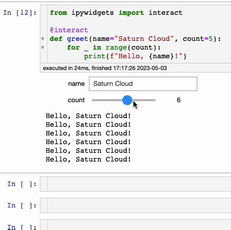 Jupyter notebook slider.  We will learn the basics of creating widgets in this chapter.  ...