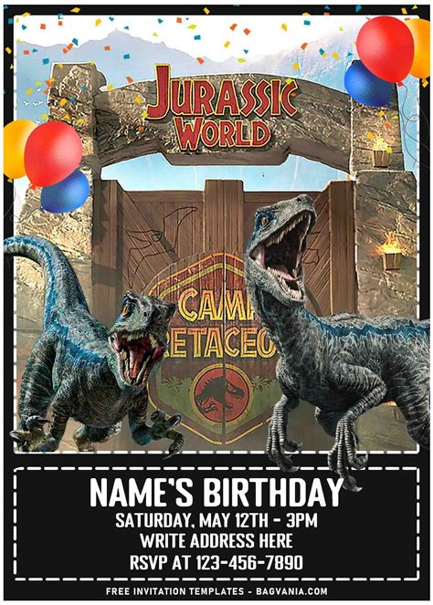 Jurassic Park Invitation Template Free