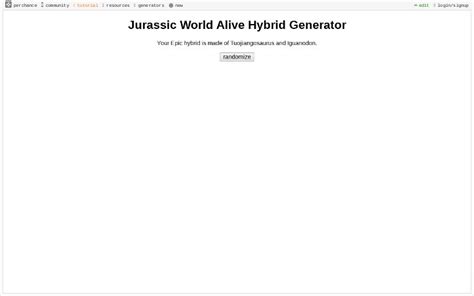 Jurassic World Alive Hybrid Maker ― Perchance Generator