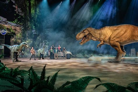 Jurassic park live. Spielberg's creative decision to keep the T-Rex alive added iconic imagery and fit the film's themes. The T-Rex shot has been replicated in Jurassic … 
