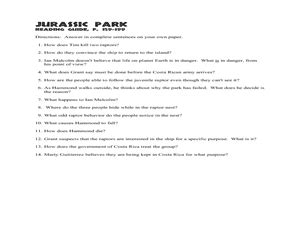 Jurassic park reading guide questions answers. - 77 dodge sportsman 440 repair manual.