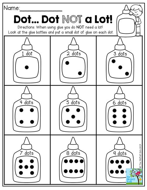 Just A Dot Not A Lot Worksheet