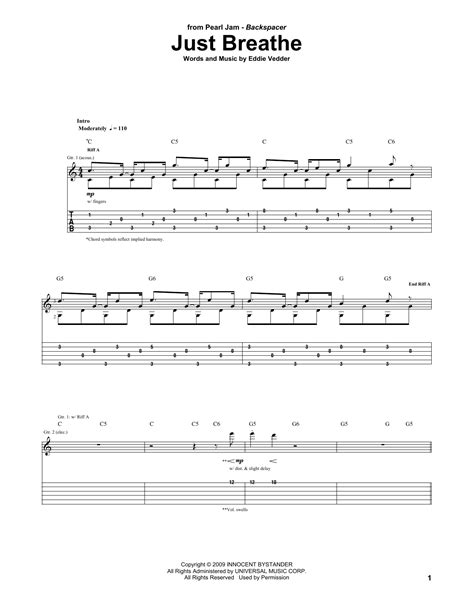 Just Breathe - Pearl Jam - Guitar Chords on Tab Fan