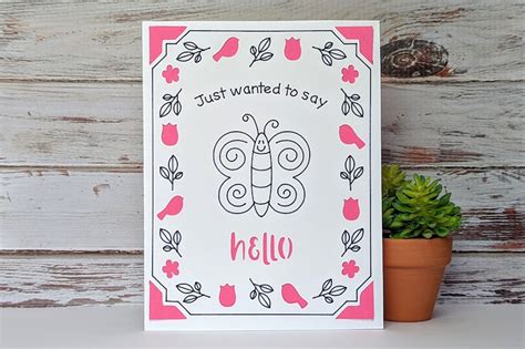 Just Wanted to Say Hello Card SVG Cut File Greeting Card SVG - Etsy